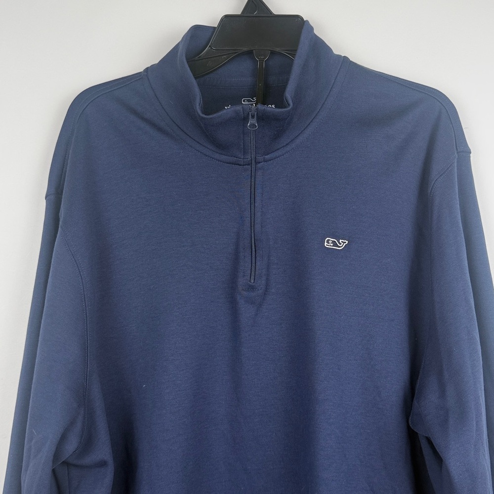 Vineyard Vines Men’s Saltwater Navy Blue Quarter Zip Sweatshirt Pullover XL - Picture 3 of 11
